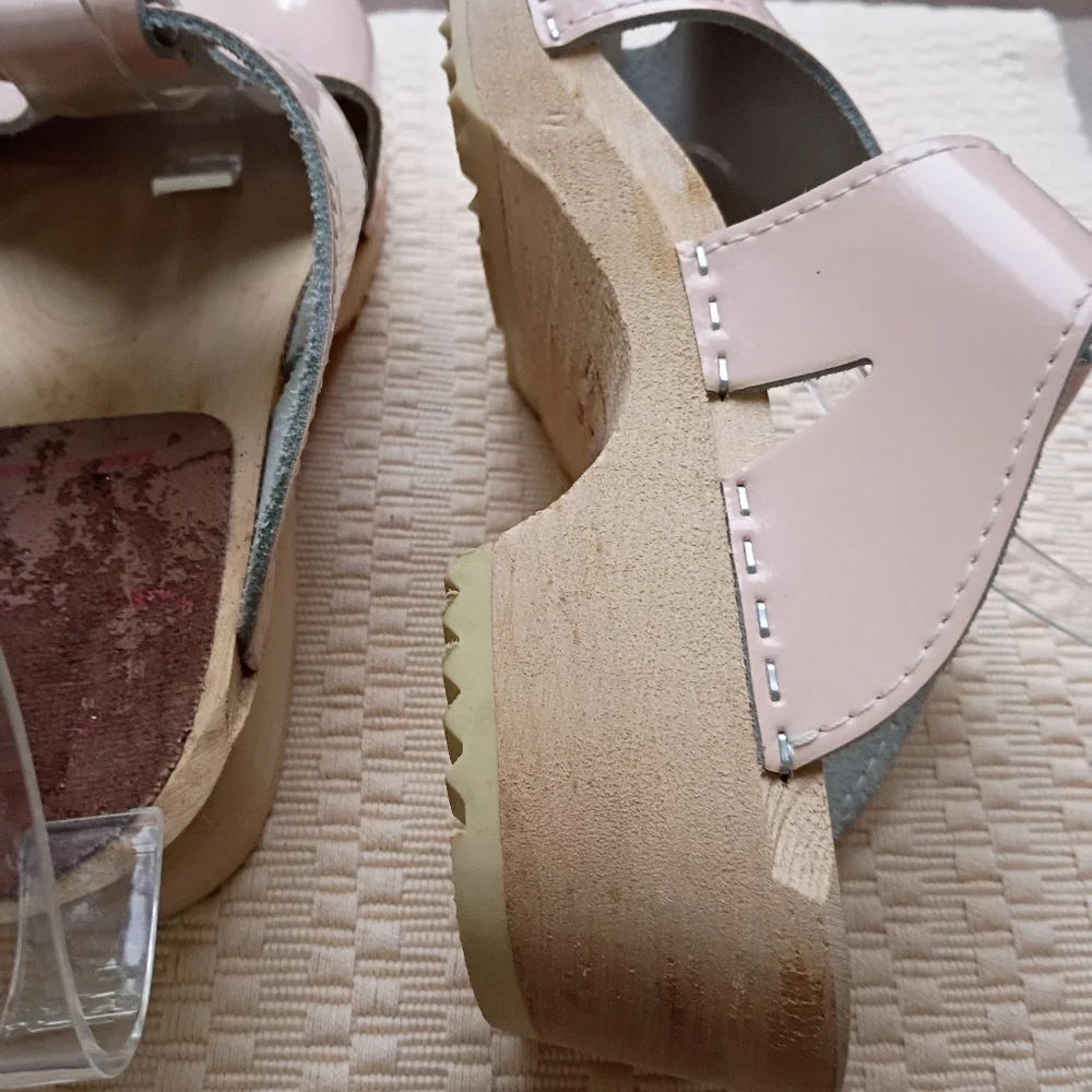 NWT.Hanna Andersson Swedish wooden Clogs  in pink leather - Sandals Size 37. - Picture 6 of 8